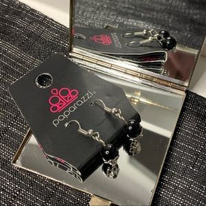 6/$20 Paparazzi Accessories Simple Black Bead Silver Tone Earrings New